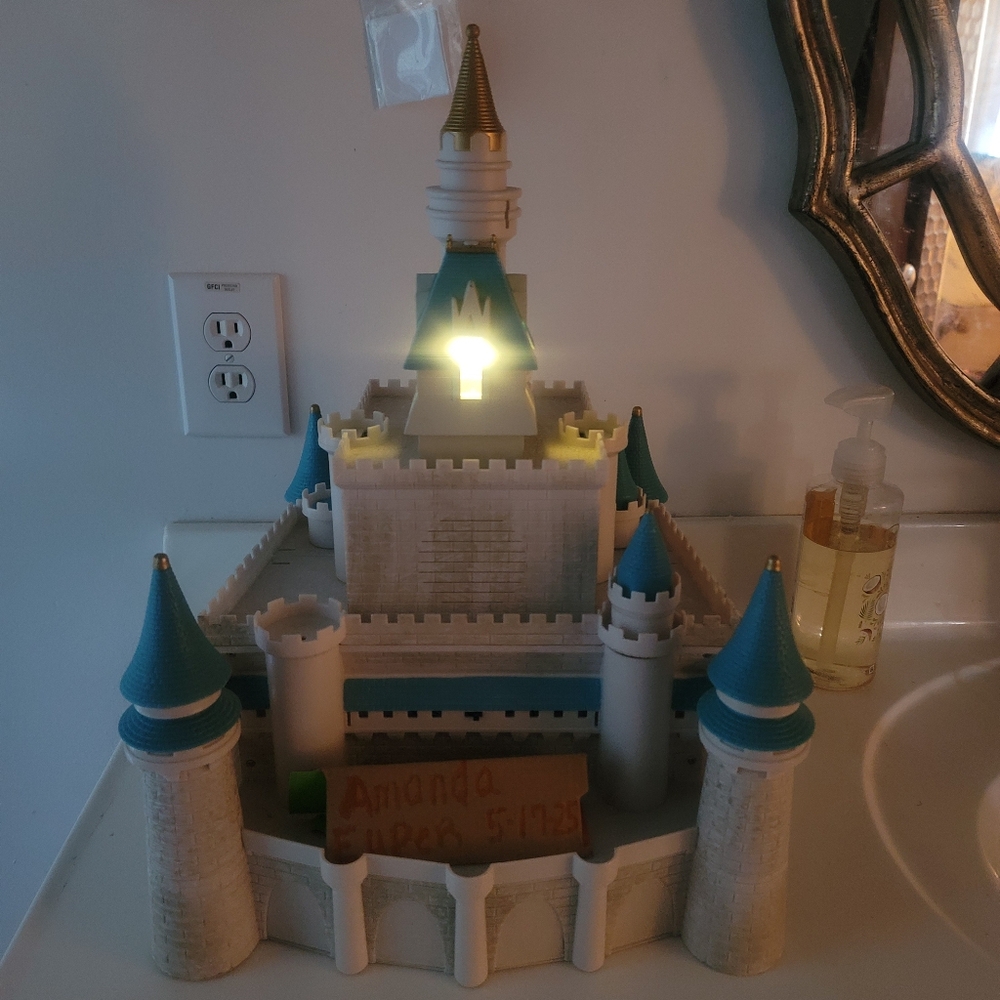Castle Night Light with Turquoise Accents